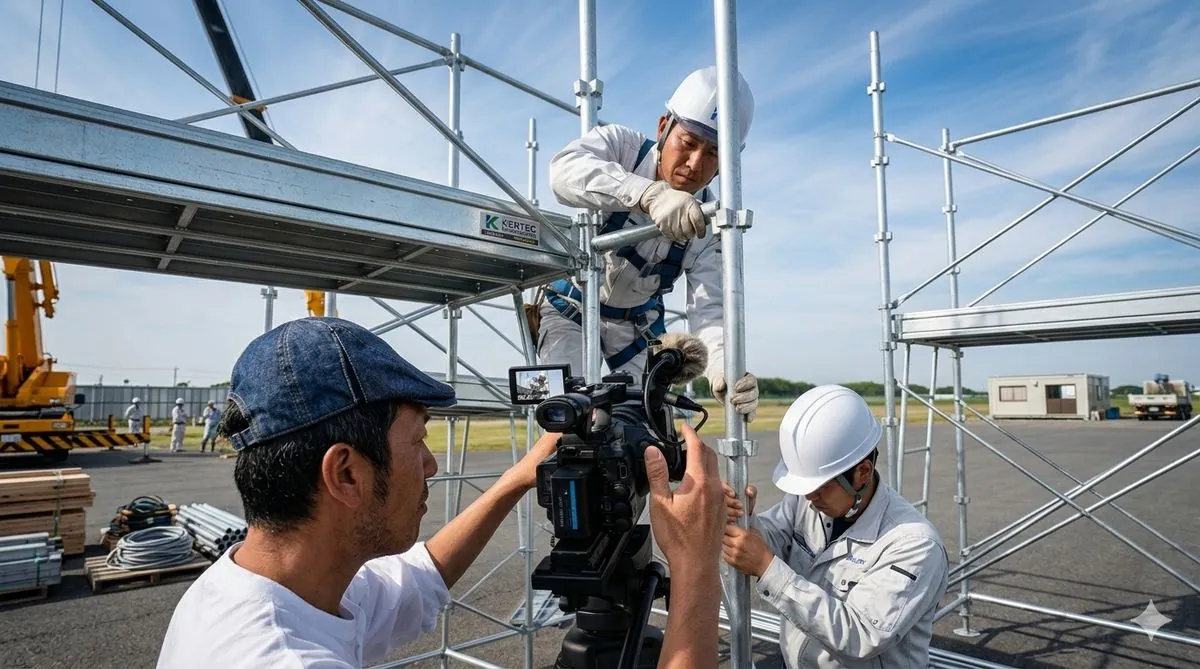 建設現場での動画撮影代行と現場撮影サービスのイメージ