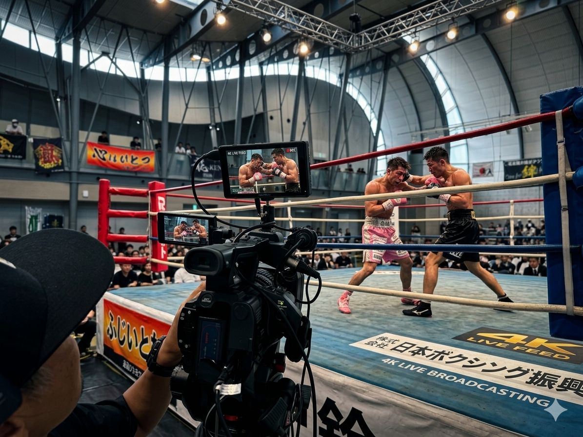 ボクシング試合の4Kライブ配信撮影