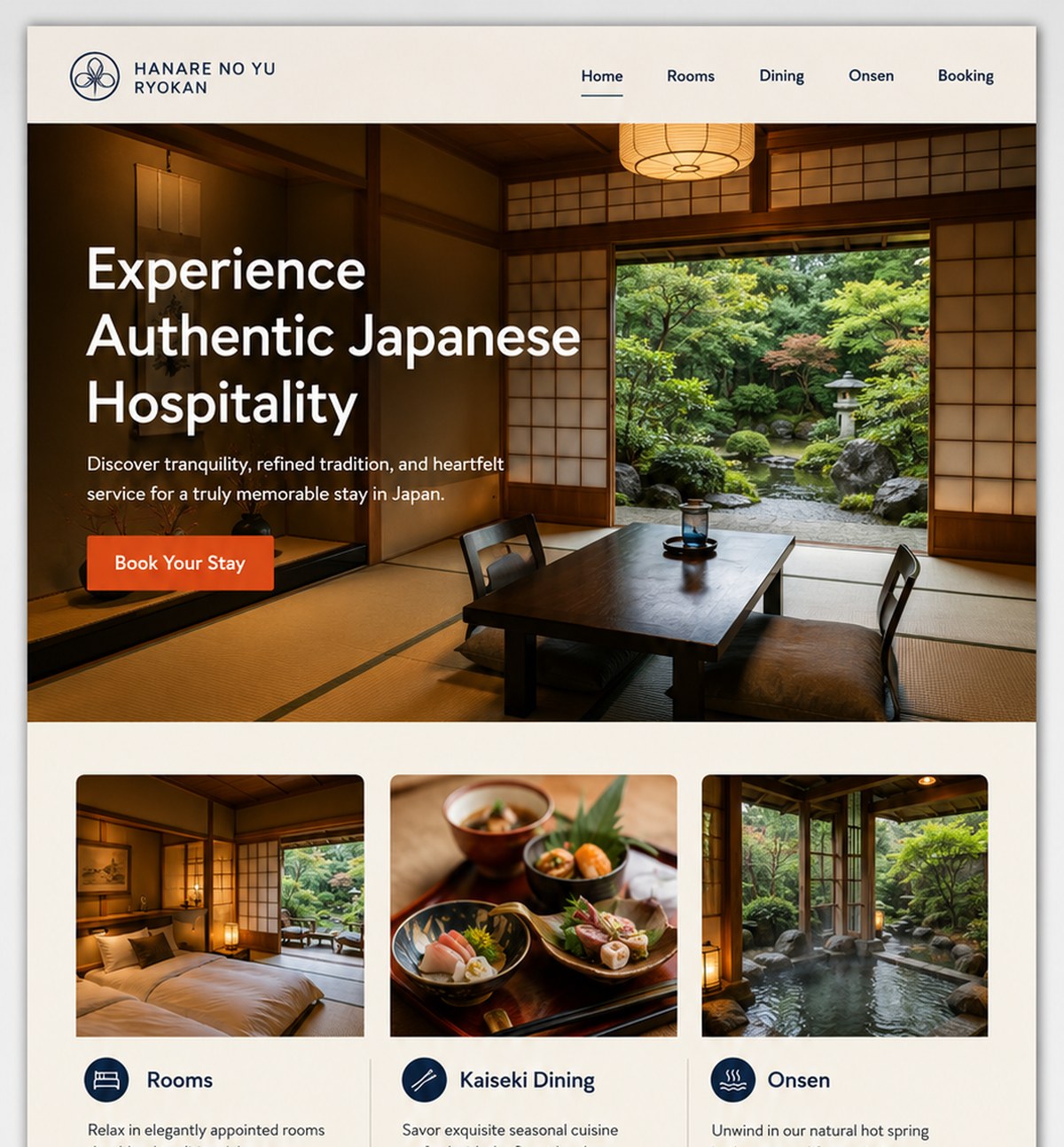 外国人向けホームページ制作の見本|英語LP・旅館サイトデザイン|SEO・AISEO対応